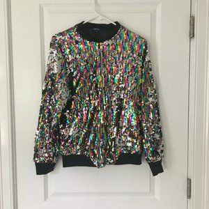 Total Sequin Raver Zip Up